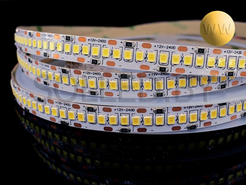 Светодиодная лента SMD 2835 240LED 24W 12V IP33 теплый белый