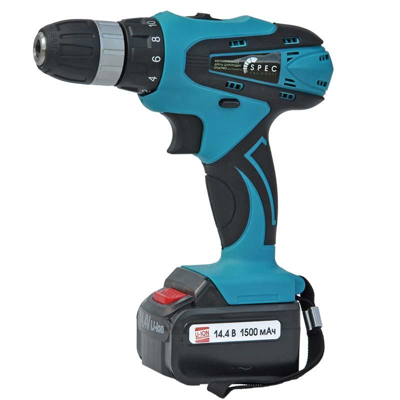 Аккум. дрель-шуруповерт SPEC DF347PRO (LI-ION, 14,4В, 2 АКК., 1,5 А/Ч, БЫСТР. ЗАРЯДКА, КЕЙС)
