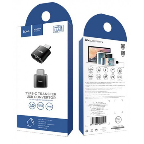 Переходник Hoco UA5 Type-C - USB цвет: черный - фото 1 - id-p39966792