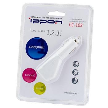 CC-102 USB белый Автомобильное зарядное IPPON