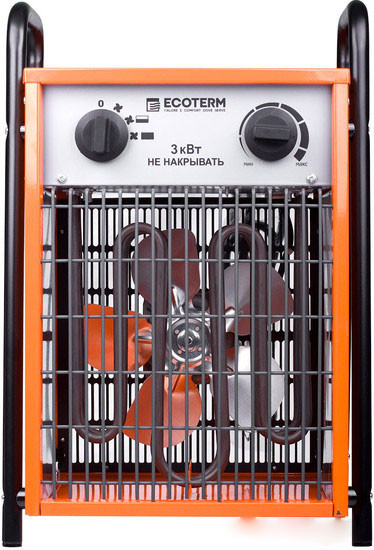Нагреватель воздуха электр. Ecoterm EHC-05/1B (кубик, 5.0 кВт, 220 В, термостат, 2 года гарантии) - фото 2 - id-p92935259