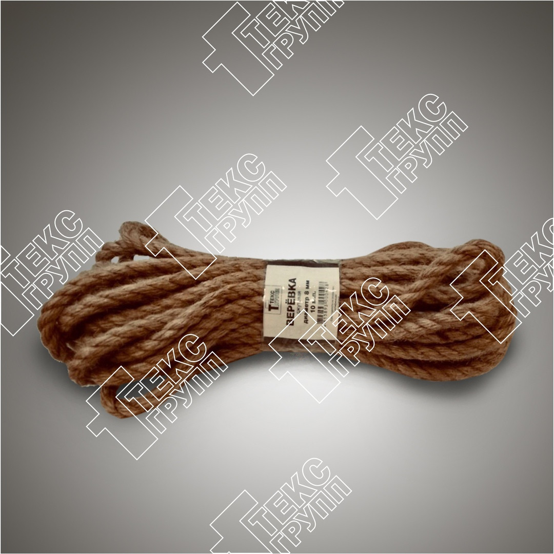 Веревка джутовая, диаметр 8 мм. ( длина 6 метров) - фото 1 - id-p92937238