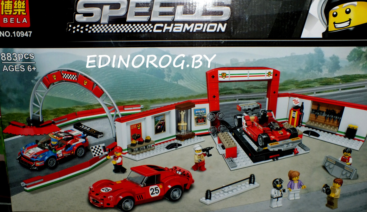 Конструктор Гараж Ferrari Speed Champions 883 дет.