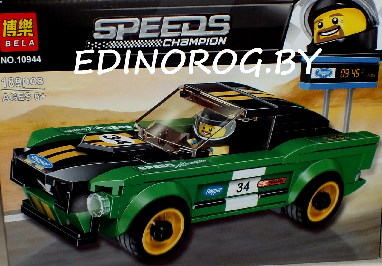 Конструктор 2019г Speeds Champion Форд Мустанг 1968 189дет. 26х19х5.5см