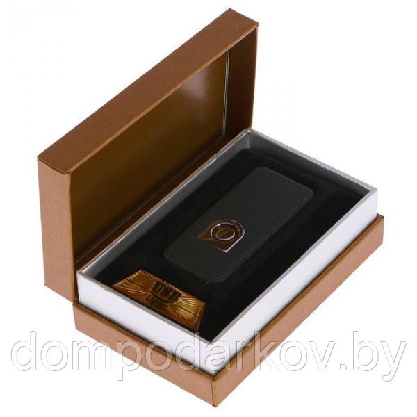 Зажигалка электронная в подарочной коробке, USB, спираль, круг с подсветкой - фото 1 - id-p92938346