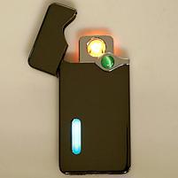 Зажигалка электронная, USB с индикатором, спираль, стальная, фото 5