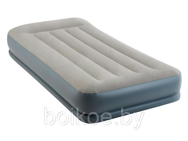 Надувная кровать с подголовником INTEX Twin 99х191х30 см, встроенный эл. насос - фото 1 - id-p92972727