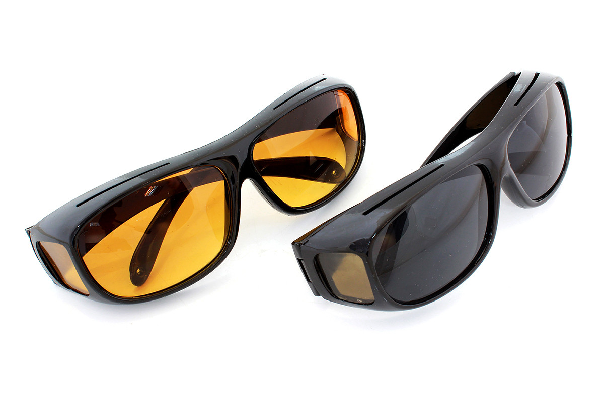 Защитные очки HD Vision BLACK + YELLOW 2 штуки комплект - фото 3 - id-p92973541