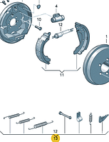 Крепления колодок поло седан, шкода рапид