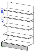 Стеллаж пристенный 1760х1250х500