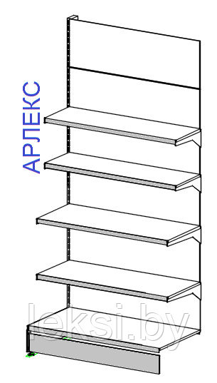 Стеллаж пристенный 2080х1000х500 5п арлекс - фото 1 - id-p72193427