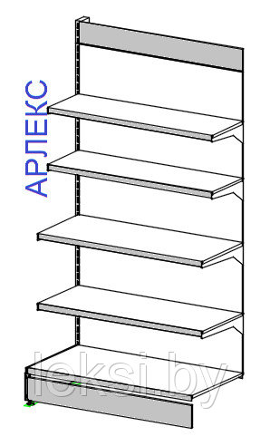 Стеллаж пристенный 1880х1000х500 АРЛЕКС