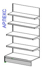 Стеллаж пристенный 1760х1000х500 АРЛЕКС