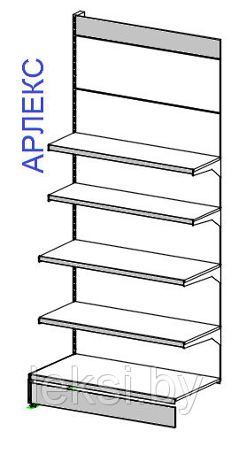 Стеллаж пристенный 2200х1000х500 АРЛЕКС - фото 1 - id-p72193420