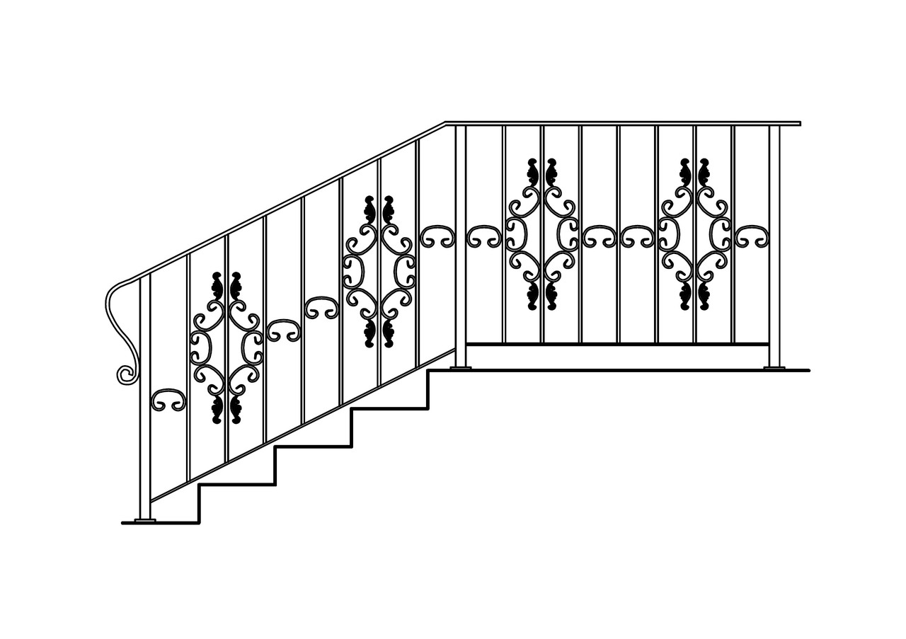 Кованое ограждение №12