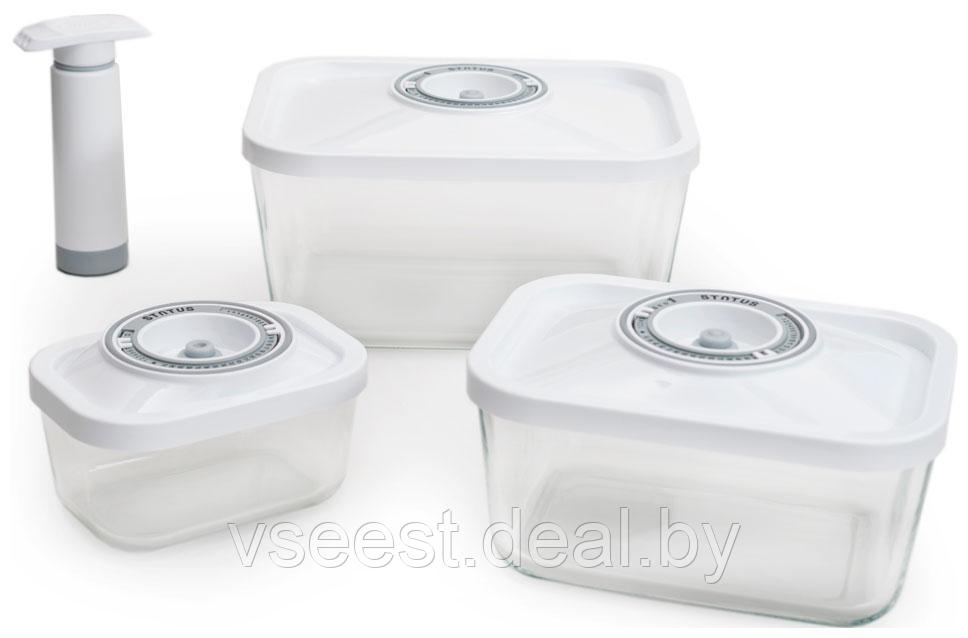 Контейнеры для вакуумных упаковщиков STATUS, набор VAC-Glass-Set White - фото 1 - id-p92998239