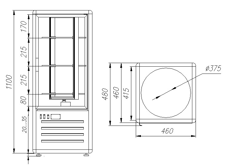 Кондитерская холодильная витрина Полюс D4 VM 120-2 (R120Cвр Люкс Carboma Latium, 1/2, Inox) - фото 2 - id-p92998362