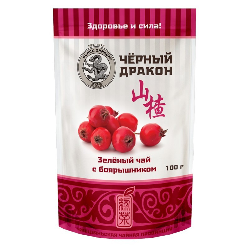 Чай зеленый с боярышником Черный Дракон, 100 гр