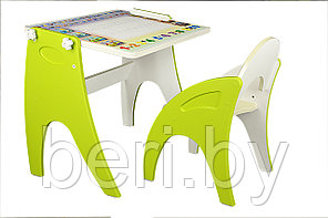 Комплект мебели 14-446 Интехпроект №1 Буквы и цифры лайм, трансформер, парта-мольберт+стульчик, регулируемый