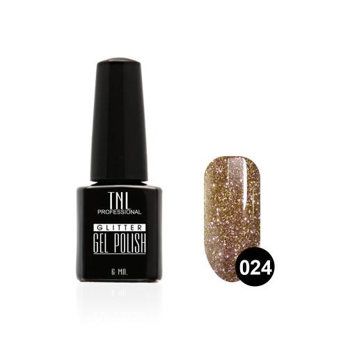 Гель-лак "TNL - GLITTER" №24 - Коричневый (6 мл.)