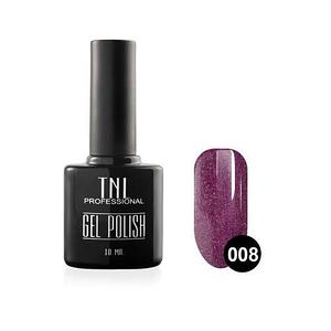 Цветной гель-лак "TNL" №08 - фиолетовый с блестками (10 мл.) с кисточкой
