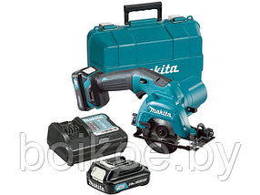 Аккумуляторная циркулярная пила MAKITA HS301 DWAE в чем. (10.8 В, 2 акк., 2.0 А/ч, Li-Ion, 85х15 мм, до 26 мм)