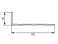 Профиль алюминиевый окантовочный 170*50