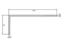 Профиль алюминиевый окантовочный 140*55 (6,5 метра)