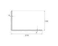 Профиль 210х150 алюминиевый окантовочный