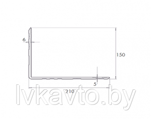 Профиль 210х150 алюминиевый окантовочный - фото 1 - id-p93028475