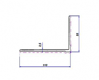 Профиль 110х55 алюминиевый окантовочный