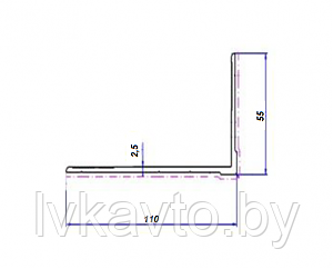 Профиль 110х55 алюминиевый окантовочный - фото 1 - id-p93028477