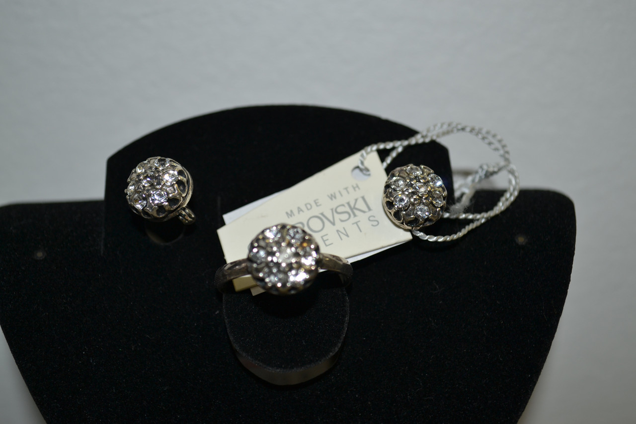 Комплект кольцо, серьги Swarovski - фото 2 - id-p93028600
