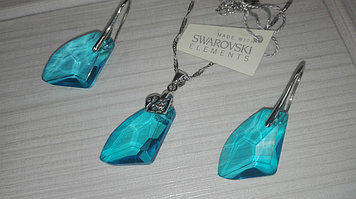 Набор . подвеска + серьги , Swarovski