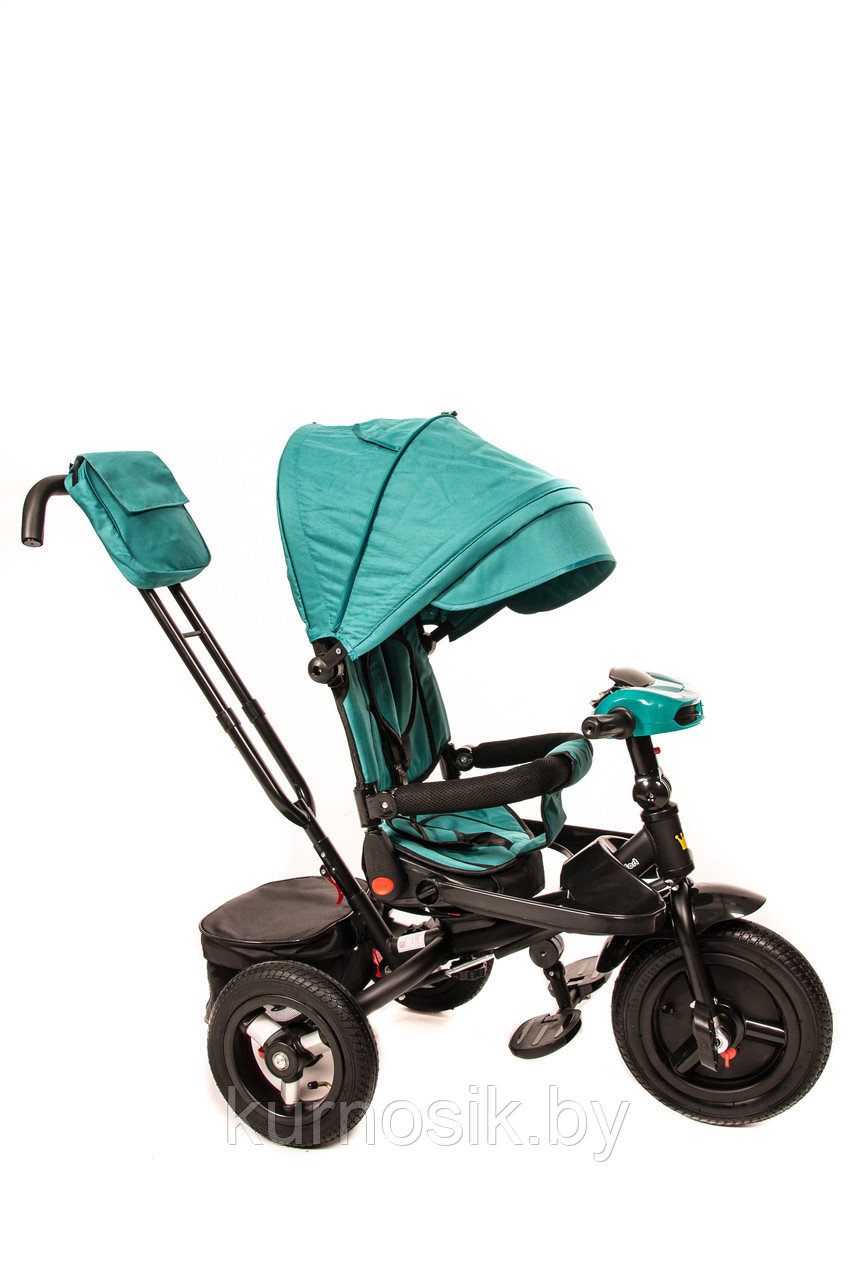 Детский велосипед трехколесный Kinder Trike Comfort 3 в 1 (поворотное сиденье, надувные колеса 10/12) Зеленый