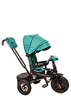 Детский велосипед трехколесный Kinder Trike Comfort 3 в 1 (поворотное сиденье, надувные колеса 10/12) Зеленый