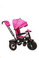 Детский велосипед трехколесный Kinder Trike Comfort 3 в 1 (поворотное сиденье, надувные колеса 10/12) Розовый