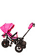 Детский велосипед трехколесный Kinder Trike Comfort 3 в 1 (поворотное сиденье, надувные колеса 10/12) Розовый, фото 5