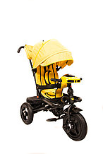 Детский велосипед трехколесный Kinder Trike Comfort 3 в 1 (поворотное сиденье, надувные колеса 10/12) Желтый