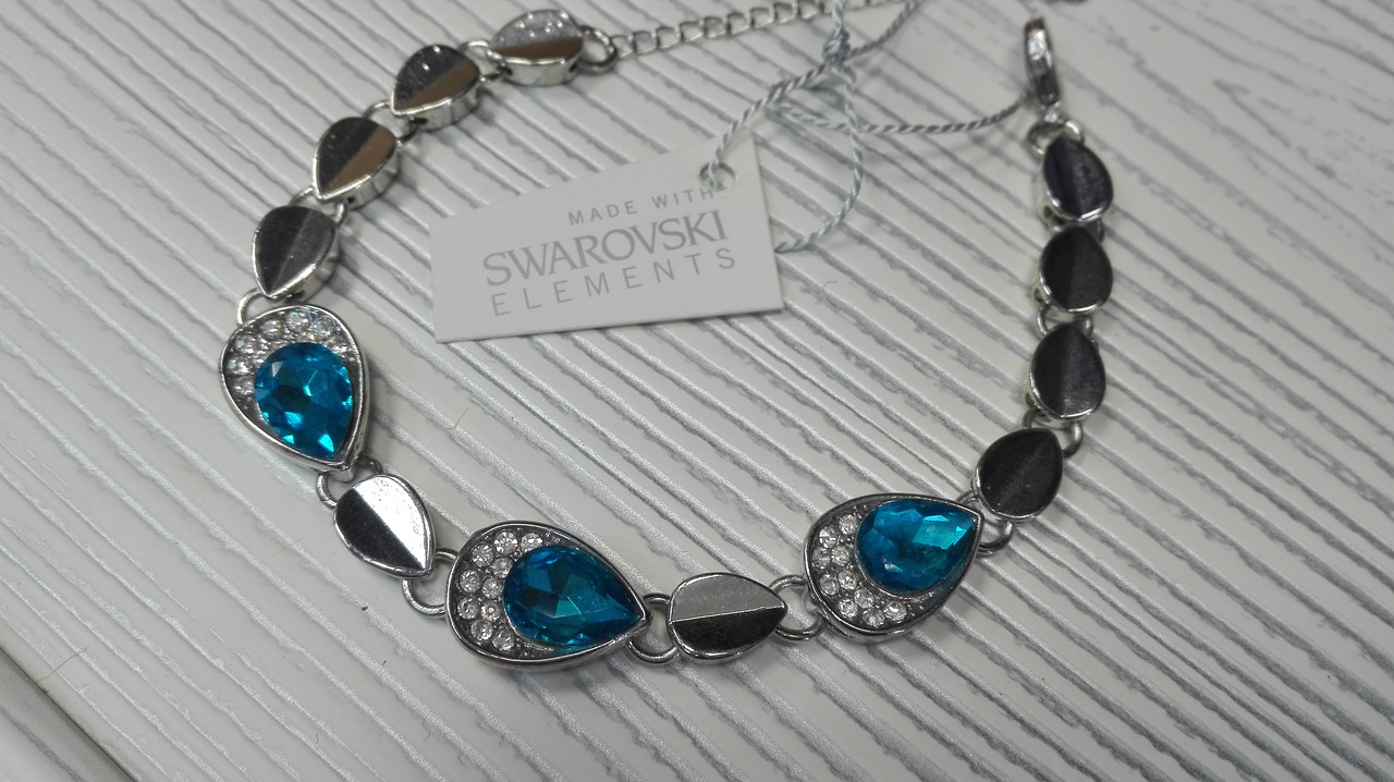 Красивый браслет в виде лепестков , с кристаллами Swarovski - фото 1 - id-p93100581