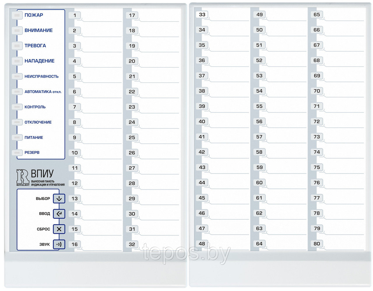 ВПИУ (расширение до 80) (Панель индикации и управления выносная) - фото 1 - id-p3169949