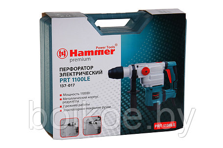 Перфоратор Hammer Premium PRT1100LE в кейсе (1100 Вт, SDSMAX, 38 мм, 0-470 об/мин, 9 Дж, 2 режима), фото 2