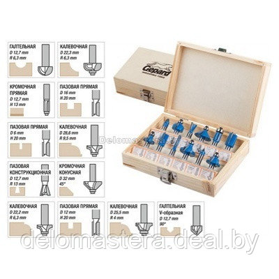 Набор фрез 8мм 12шт. GEPARD (GP2300-08)