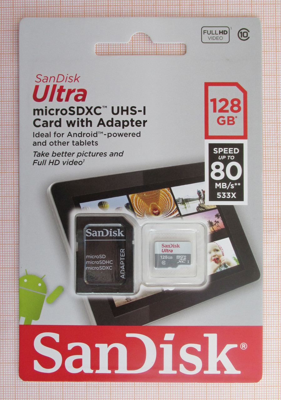 Карта памяти SanDisk Ultra microSDXC 128GB - фото 1 - id-p93159798