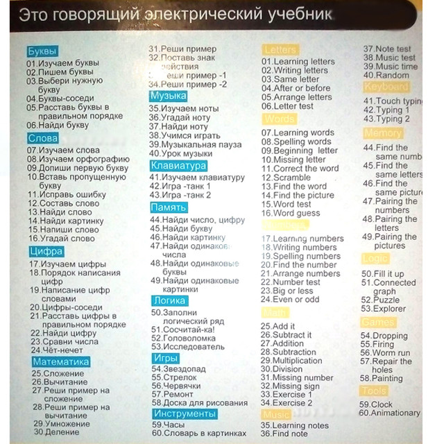 60 программ на русском + 60 программ на английском языке.