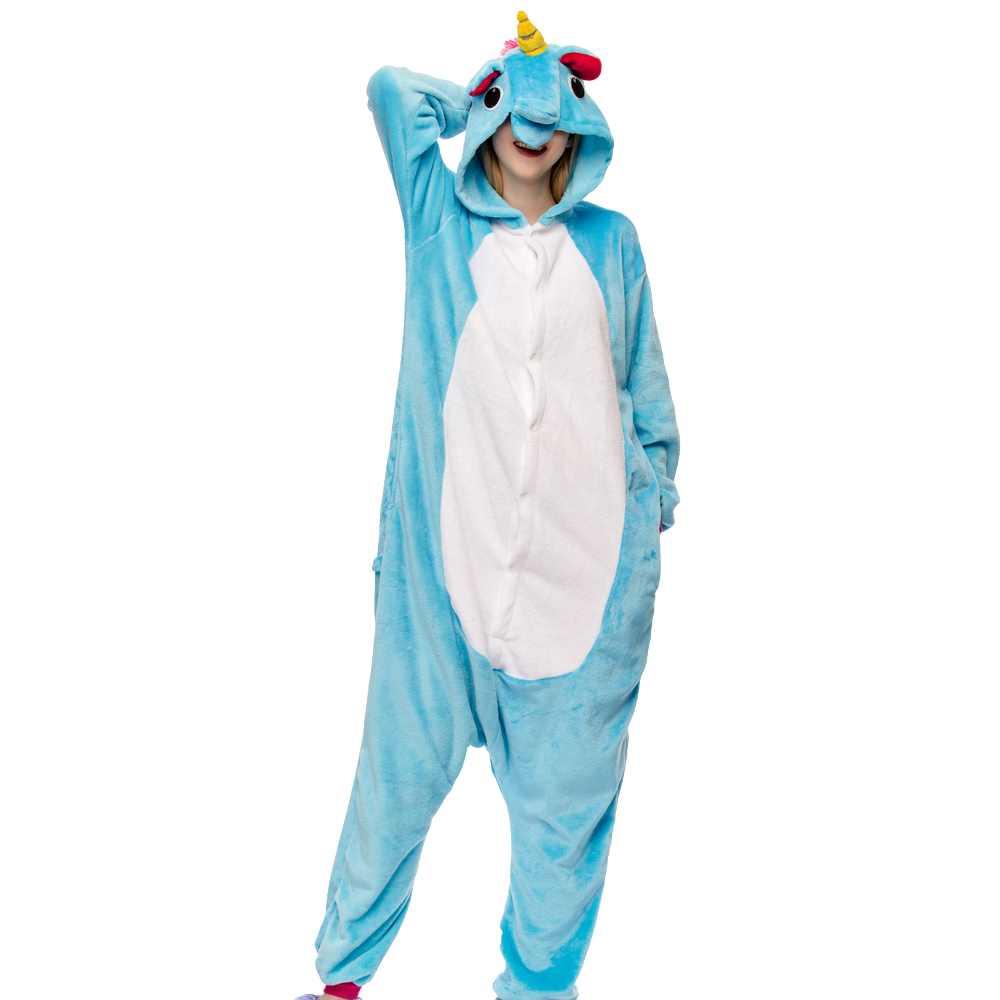 Пижама Кигуруми Единорог голубой с белым (рост 140-149 см, 150-159 см) - фото 5 - id-p93206812