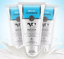 Молочная пенка для умывания с отбеливающим эффектом  SCENTIO MILK PLUS WHITENING Q10 FACIAL FOAM