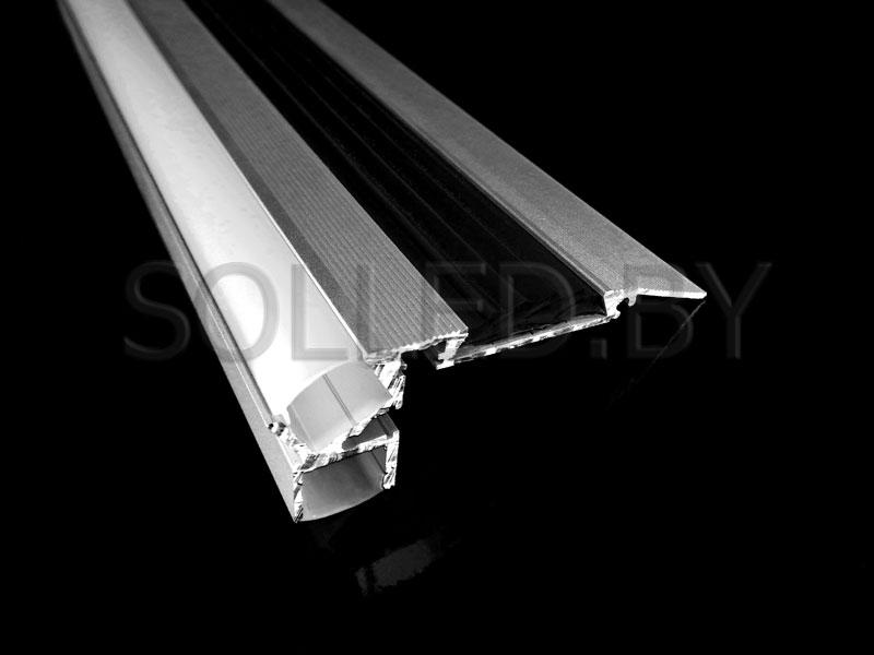 Алюминиевый профиль для ступеней с экраном 28x79 для светодиодной ленты 