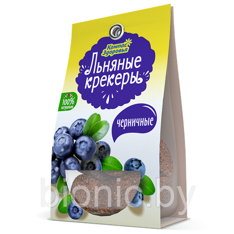 Крекеры льняные с черникой "Компас здоровья", 50г 1/24, фото 2