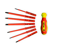 Набор диэлектрических отверток со сменными вставками 7+1 в кофре SHTOK.